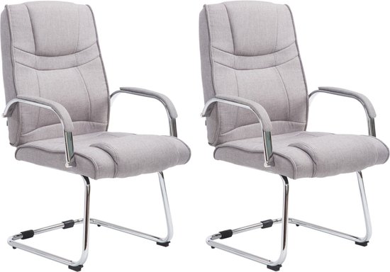 CLP Attila Set de 2 Chaises de salle à manger - Tissu Gris