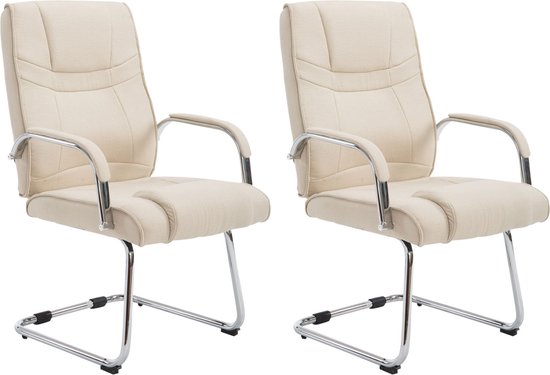 CLP Attila Set de 2 Chaises de salle à manger - Tissu crème