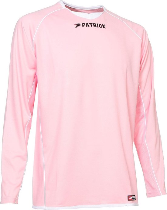 Patrick Girona105 Voetbalshirt Lange Mouw Heren - Roze / Wit | Maat: XL
