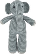 Luna-Leena duurzame olifant in grijs - knuffel/toy van bio katoen - hand gehaakt in Nepal - knuffeldier - babykado - babycadeau - cadeau - geboorte - babyshower - elephant max