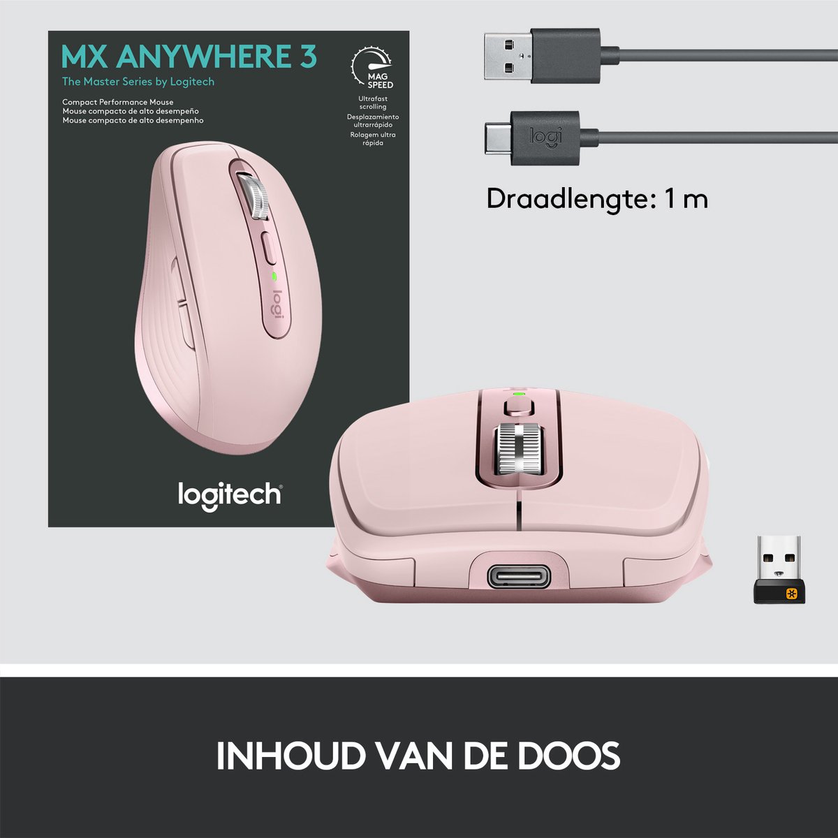 Logitech MX Anywhere 3 Roze