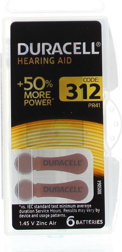 Duracell Hearing Aid DA 312 6CT