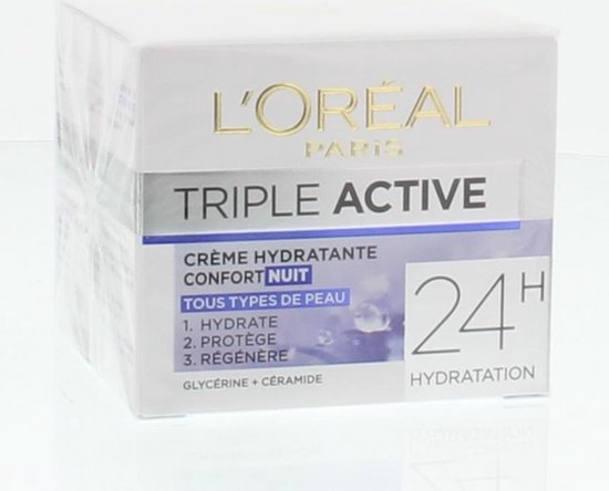 L’Oréal Paris Triple Active Nachtcrème - 50 ml - Hydraterend - L’Oréal Paris