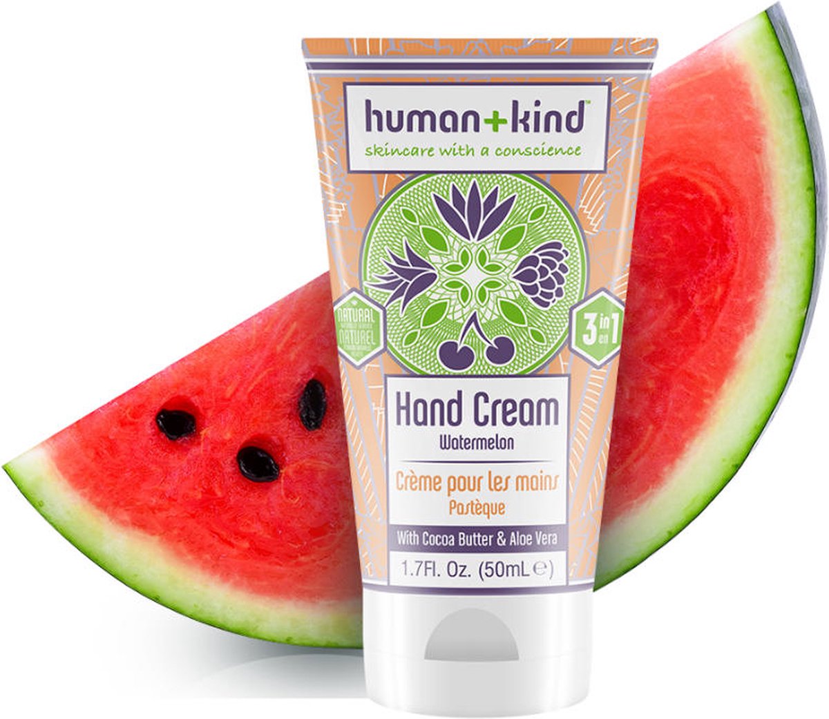 Human+kind Handcrème Watermelon Dames 50 Ml Vegan Wit