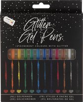 Craft Sensations® 12 Gelpennen - Glanzend effect - Tekenen en kleuren met glitter effect - Perfecte kleurafgifte - Bullet Journal