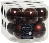 40x stuks kerstballen mahonie bruin van glas 6 cm - mat/glans - Kerstboomversiering