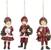 Goodwill Christmas Children Rouge- Wit-Vert 11,5 cm Assortiment de 3 pièces