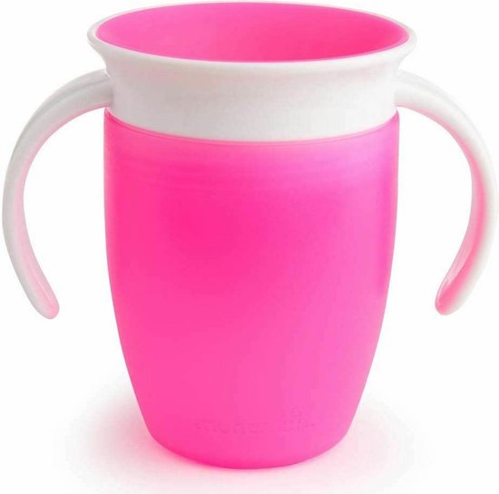 Munchkin Miracle® de originele 360 trainer cup/oefenbeker roze - anti lek beker - 207 ml