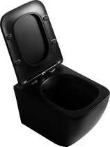 Mawialux hangend rimless toilet - softclose zitting - Vierkant - Mat zwart - Florida
