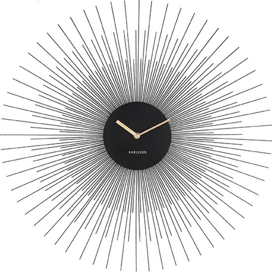 Karlsson Clock Horloge murale Peony Large noir - diamètre 60 cm | bol.