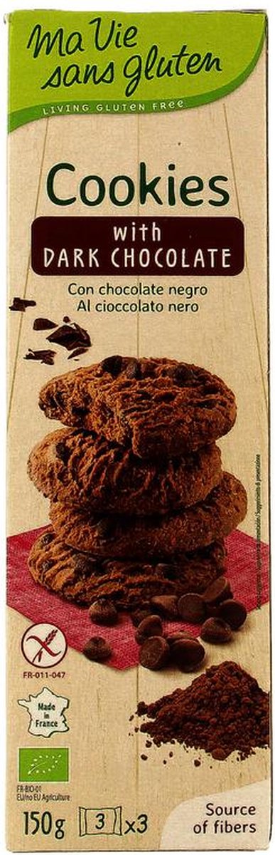 Ma Vie Sans Gluten Koekjes met pure chocolade 150 gram