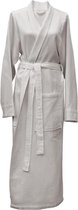 Heckett & Lane Wafel unisex badjas katoen grijs - maat S - zachte kwaliteit - duurzaam en slijtvast