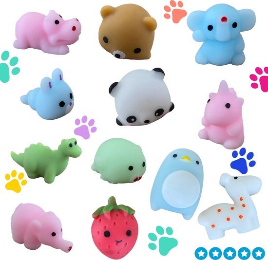 fidget toys - mochi Squishy - pakket van 10 stuks - squishy dieren - animal - mochies - Merkloos