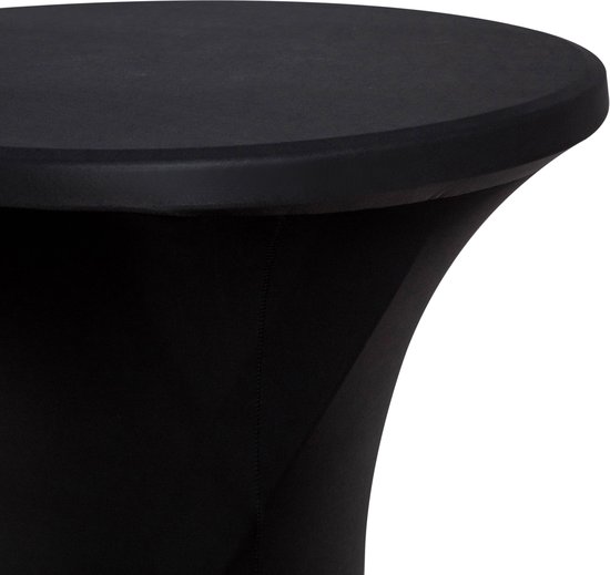 Statafelrok zwart 80 cm - per 5 - partytafel - Alora tafelrok voor statafel - Statafelhoes - Bruiloft - Cocktailparty - Stretch Rok - Set van 5 - Alora