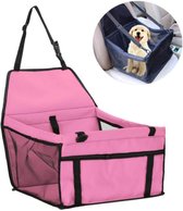Autostoel Hond - Hondenmand Auto - Hondenstoel - Opvouwbaar - Roze