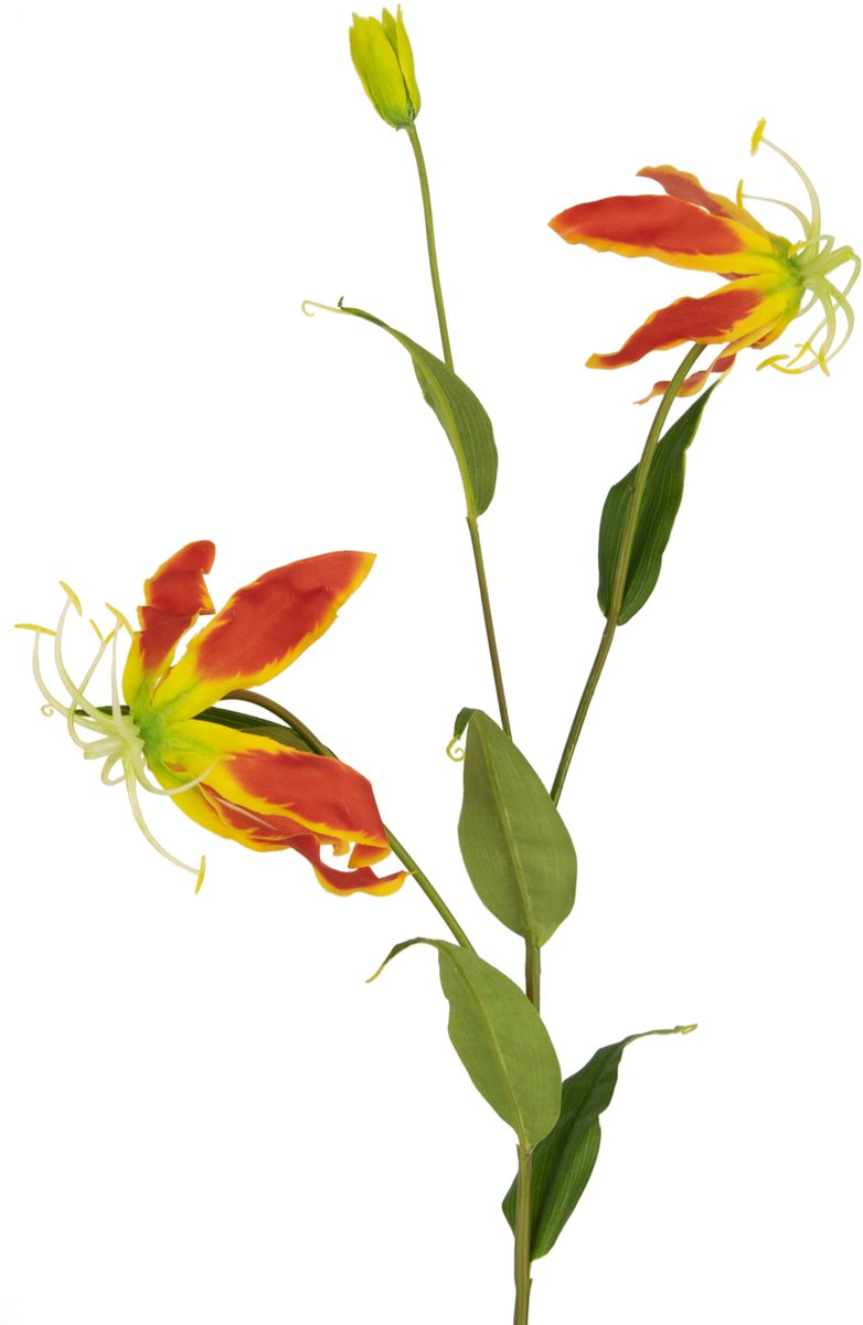 Greenmoods Kunstbloem Gloriosa 81 cm rood/geel | Kunstplant | Greenmoods