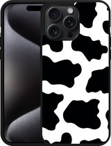 Cazy Hardcase Hoesje geschikt voor iPhone 15 Pro Max Koeienvlekken