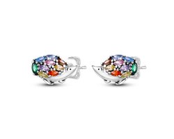 Oorbellen egel met zirkonia Sterling zilver925