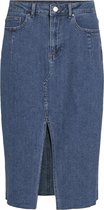 Vila Rok Visol Rw Midi Slit Denim Skirt/pb 14092091 Medium Blue Denim Dames Maat - W42