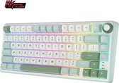 Royal Kludge RKR75 - RGB Mechanisch Gaming Toetsenbord - Foam Touch - Sky Cyan - USB - Hot Swappable Switch - Silver Switches - Inclusief Stofkap