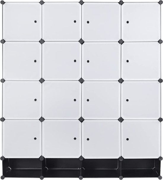 2 In 1 Opvouwbare Garderobe Kledingkast - 176 Cm - Bouw Zoals U Zelf Wil Zwart