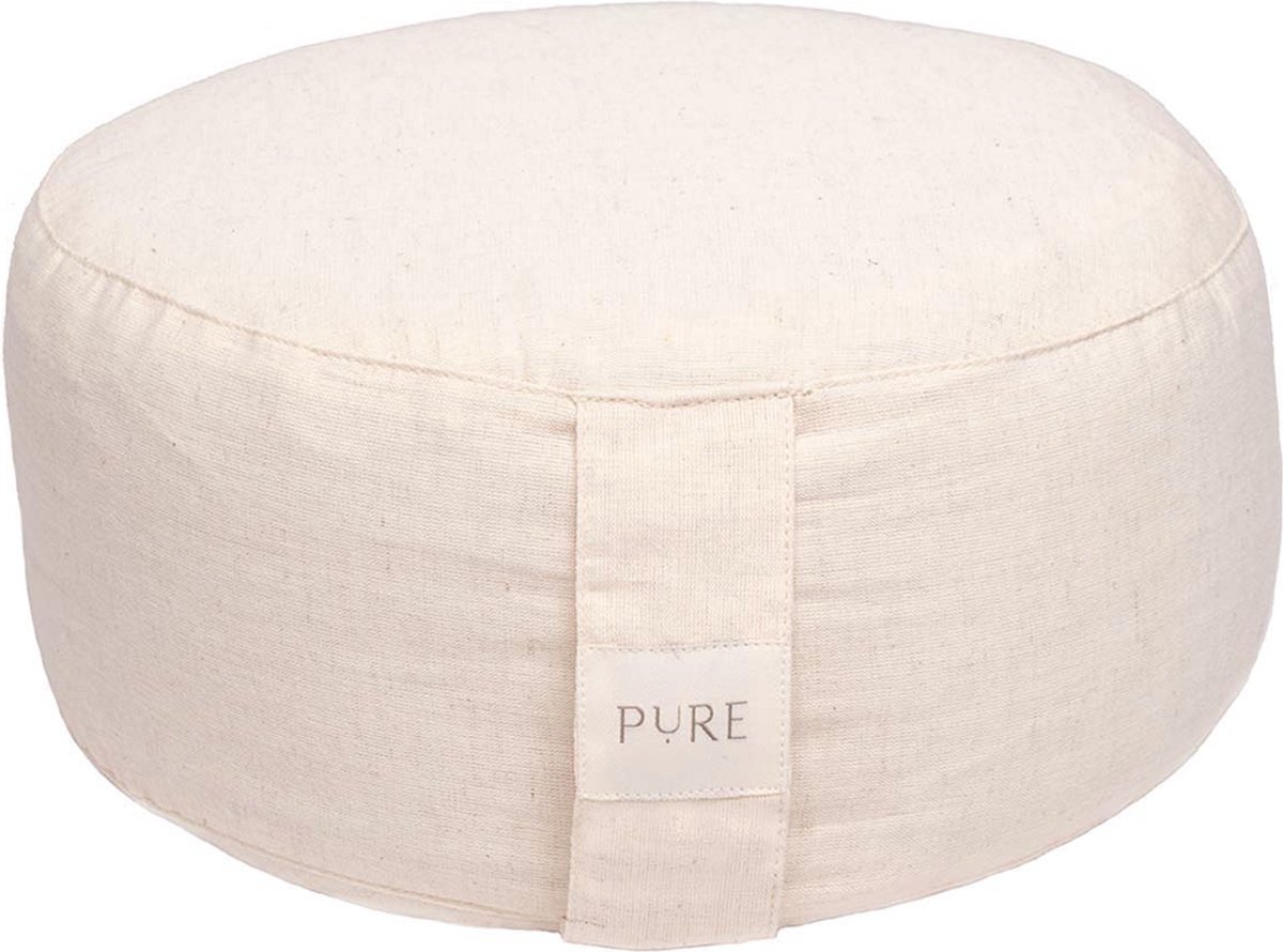 Meditatiekussen eco linnen naturel rond - Pure | Yoga kussen