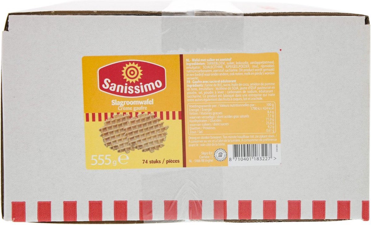 Sanissimo Wafel slagroom - Ijswafels - 74 stuks x 8 gram