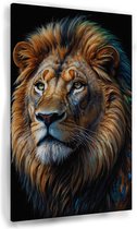 Lion - Peinture lion - Peinture animalière - Peinture rurale - Cuisine toile - Peintures & affiches - 40 x 60 cm 18mm
