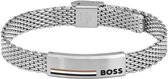 BOSS HBJ1580611 ALEN Heren Armband - Schakelarmband - Sieraad - Staal - Zilverkleurig - 11 mm breed - 20 cm lang