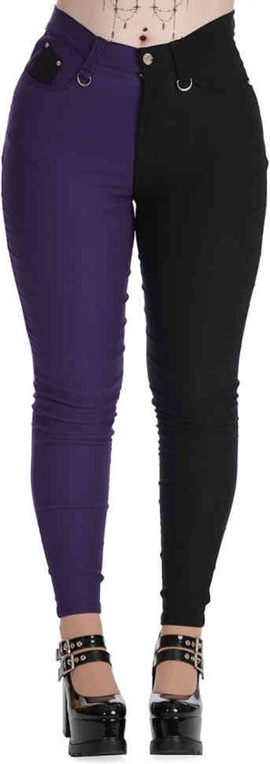 Banned Pantalon Bailey moitié et moitié droit XS Violet