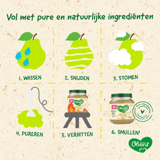 Olvarit Fruithapje 4+ Maanden - Appel Mango Banaan - 6 x 125g van Olvarit — afbeelding 2