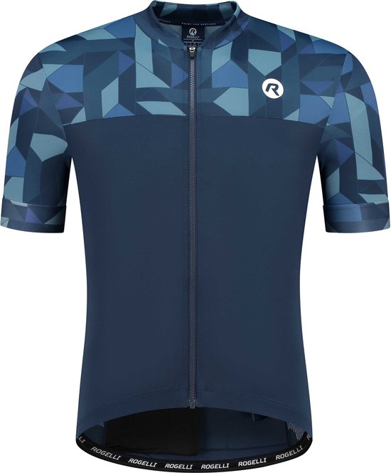 Rogelli Essential Graphic Fietsshirt - Korte Mouwen - Heren - Blauw - Maat S