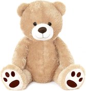 Teddybeer Beau Pluche Knuffel (Lichtbruin) 100 cm [Bear Beer Beren Plush Toys | Knuffeldier Knuffelpop Speelgoed voor kinderen jongens meisjes | Extra grote groot XL knuffelbeer voor jong en oud]