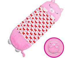 RyC Toys Roze kat slaapzak -150 cms | kinderslaapzak | slaapzak junior | Children Sleeping Bag | kinderen slaapzak | Super Soft 2 in 1 Fun Pillow &Sleepy for Boys | roze kat slaapzak | zachte slaapzak | knuffel slaapzak | 2 in 1 slaapzak | kinderen