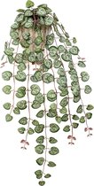 Hangende kunstplanten, klein, decoratieve planten in keramische pot, kunstplanten als echt, groene kunstplant, hangende eucalyptus, plastic hartjesplanten, voor woonkamer, kantoor, decoratie