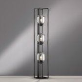 Fischer & Honsel - Vloerlamp Regi - 3x E27 max. 40 W (excl.) - Mat Zwart met Rook Glas