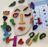 Gezichten en Emoties 28-delige Set - Houten Puzzel +3 jaar - Picasso - Cubism - Creatief - Educatief Speelgoed - Peuter - Kleuter - Montessori Speelgoed - Emoties Leren - Spelend Leren