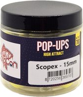 High Attract Fluo Pop-Ups 'Scopex' - Fluo Geel - 15mm - 70g - Karper Aas/Boilies - Popups