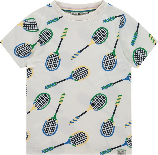 Stains and Stories boys t-shirt short sleeve Jongens T-shirt - cloud - Maat 122