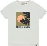 Stains and Stories boys t-shirt short sleeve Jongens T-shirt - milk - Maat 92