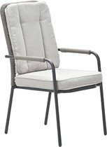 Garden Impressions Venice dining fauteuil - carbon black - rope taupe - desert sand