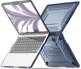 Heavy Duty Cover - Geschikt voor MacBook Air 13,6 inch - Case - Extreme Valbescherming - Softcase + Hardcase - A2681 M2 (2022) - Blauw