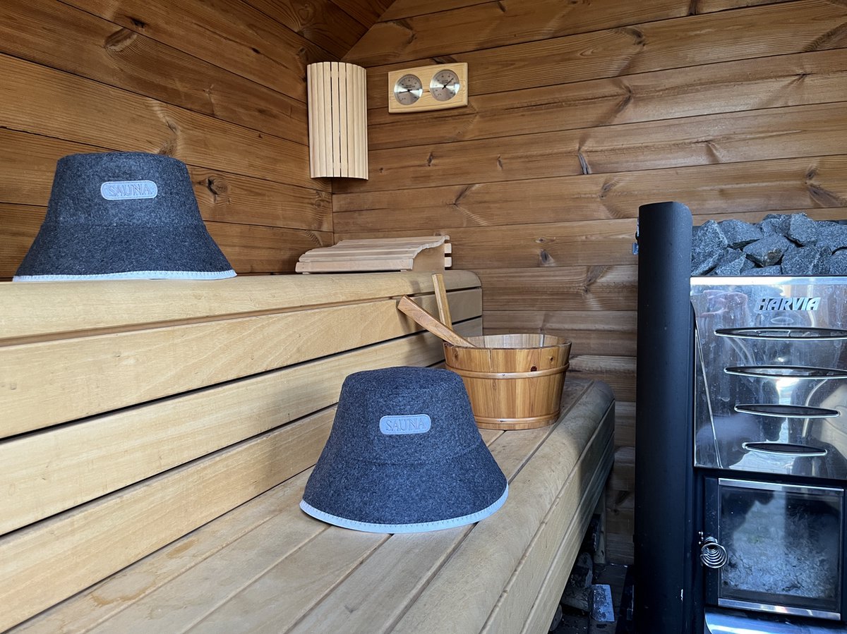 2 stuks Saunahoed Filz Sauna Hoed Sauna Muts Filzhut Sauna Set Sauna Hoed Muts Heren en Dames, Saunamuts Saunahoed Dames Sauna Accessoires Filzhoed Saunahoed Douchehoed voor Sauna Bad (Grijs & Wit