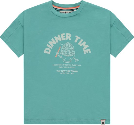 Stains and Stories boys t-shirt short sleeve Jongens T-shirt - turquoise - Maat 116