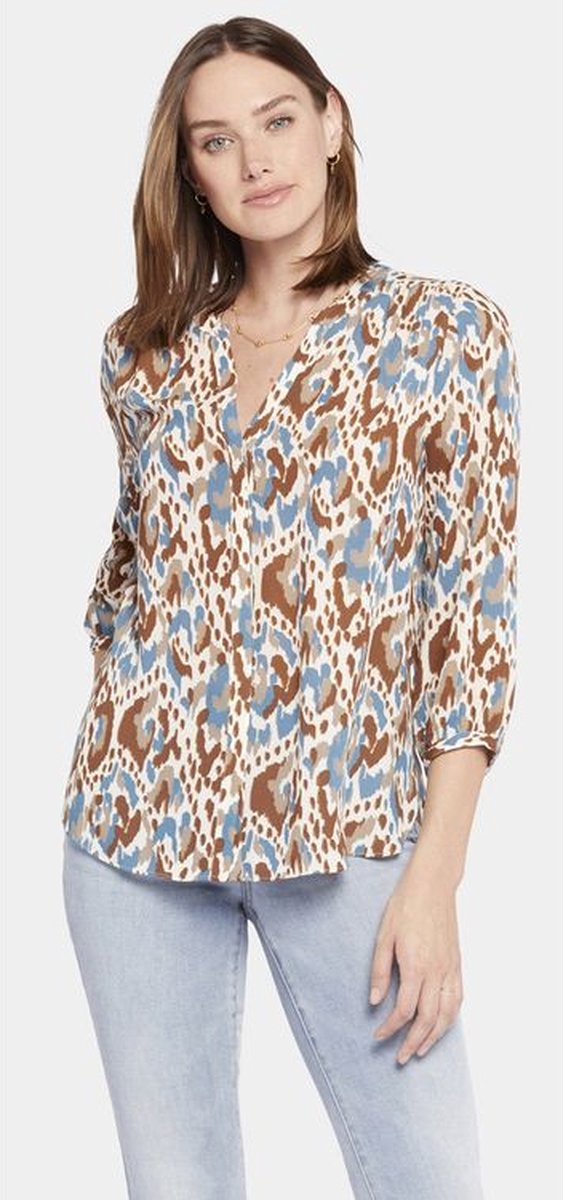 Pintuck Blouse Grafische Print