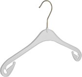 De Kledinghanger Gigant - 40 x Cintre pour chemisier / cintre pour chemise / cintre pour enfants NA33 en plastique blanc avec encoches pour jupe, 33 cm