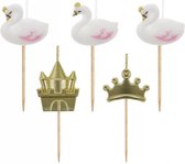 Taartkaarsjes - Princess - Prinses - Set van 5 kaarsjes - Kinderfeestje - Verjaardag