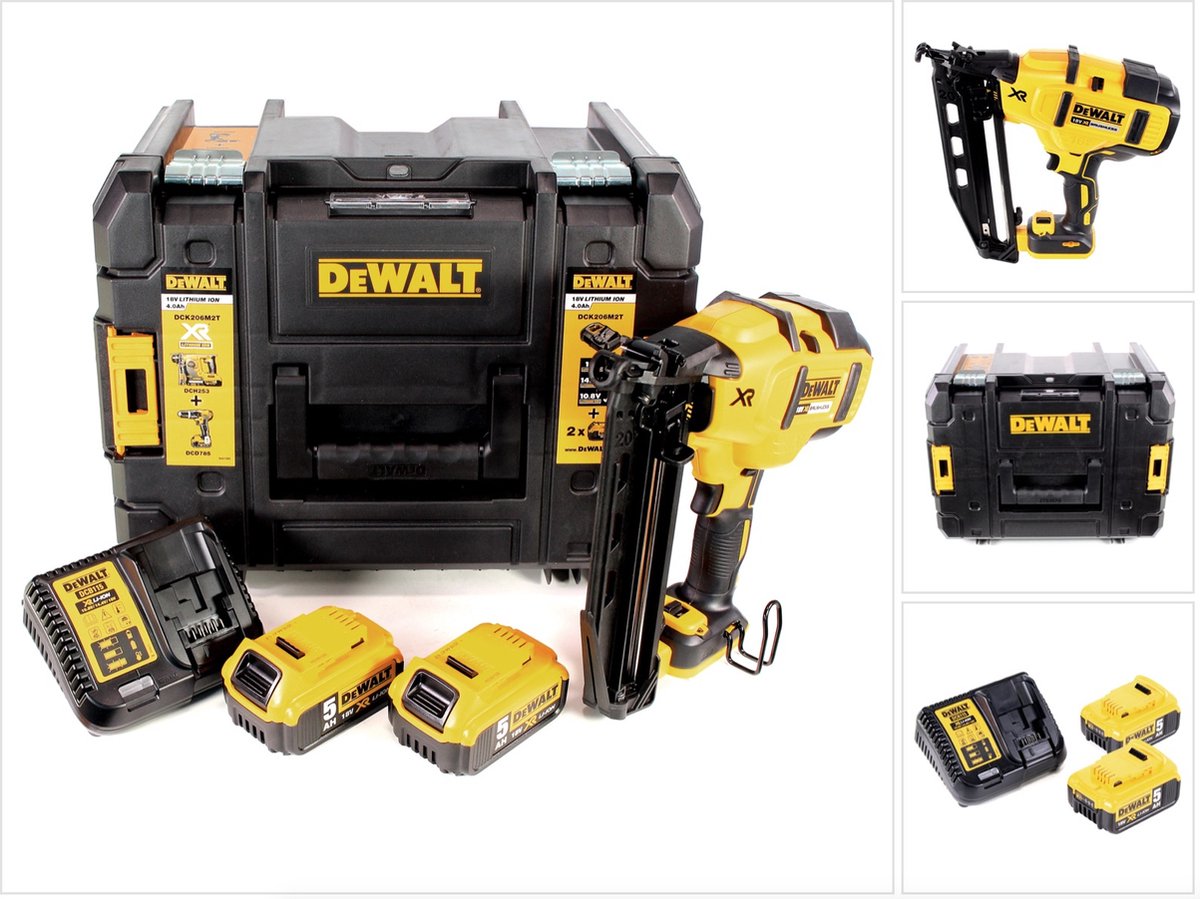 DeWalt DCN 660 P2 accuspijkerapparaat 18V 32-63mm borstelloos + 2x accu 5.0Ah + lader + koffer