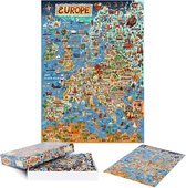 Bopster - kaart van Europa - 1.000 stukjes - 70x50cm - prachtig design - ontdek alle landen en gebouwen