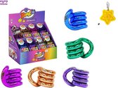Happy Trendz® Friemelketting Toys - Metallic Junior 2-Pack - The Original Fidget + Fidget toys Spinner Pop it Sleutelhanger Fidget Toy voor kinderen en volwassenen - Fidget Toy voor school - Cadeau voor tieners en volwassenen - Kleuren variëren